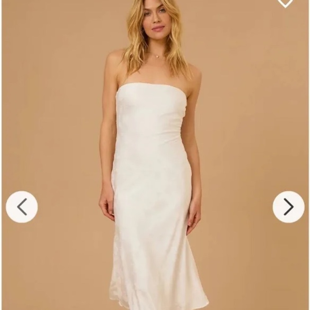Altar'd State white Strapless Sheath Dress